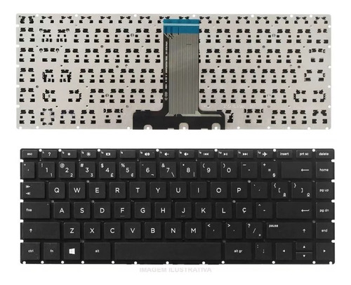Teclado Para Notebook Compatível Com Hp 240 G6 | Preto Abnt2