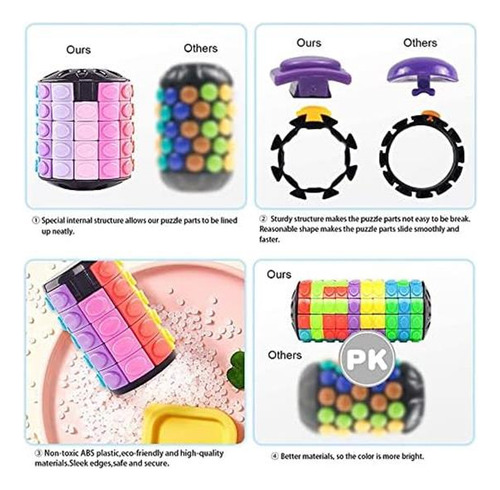 Magic 3d Puzzle Cube Rainbow Fidget Juguetes Cilíndrico 7
