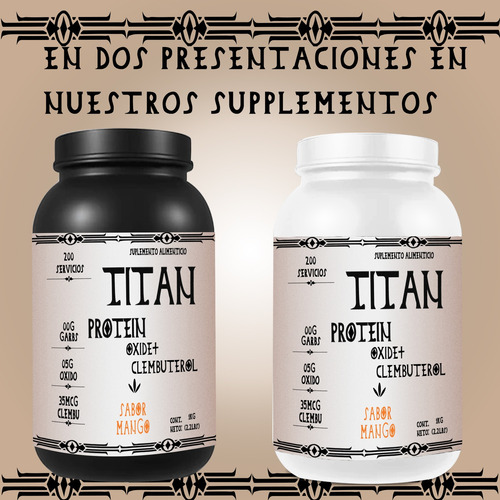 Óxido Nítrico + Clembu 1kg Pre Entreno Titan 200 Servs Mango