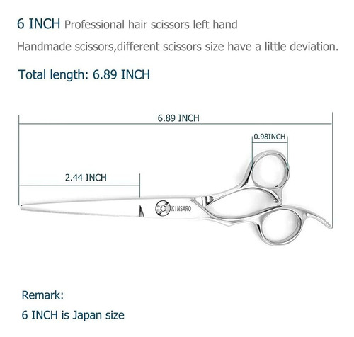 Tijeras Peluqueria Para Zurdos Kinsaro De 6 Ergonomicas