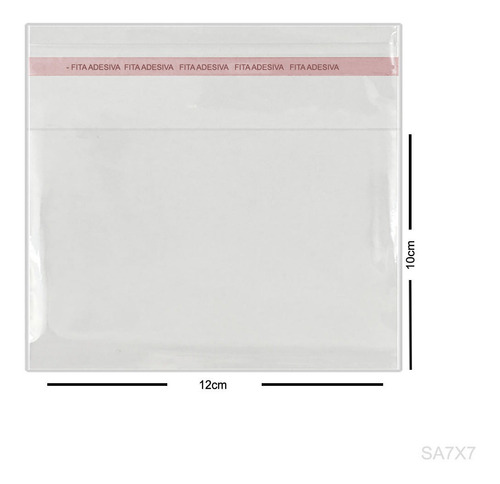 Imagem 2 de 4 de Saco Adesivado Transparente 12x10 Pacote Com 100 Unidades
