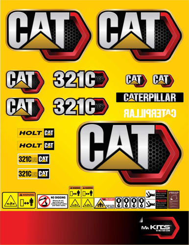 Calcomanías Para Maquinaria 321c Lcr Excavadora Cat