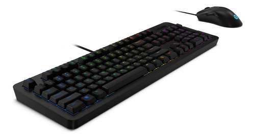 Combo Teclado Y Mouse Gamer Lenovo Km300 Rgb Usb L1 Color del teclado Negro