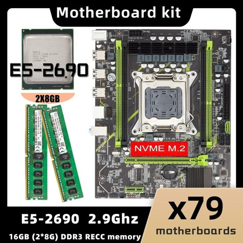 Kit Combinado De Placa Base Qiyida X79, Cpu E5 2690 Y 2 Kits