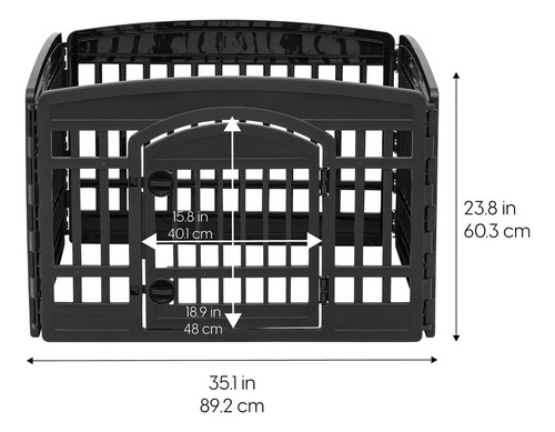 Iris Usa Ci-604E corralito para mascotas con puerta negro