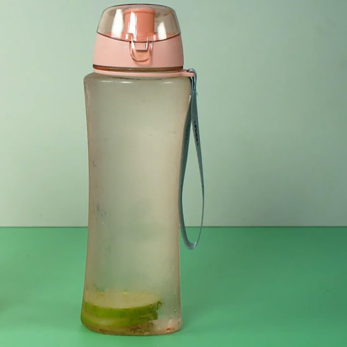Garrafa Squeeze 650ml Para Água Academia Fitness Gelo Rosa