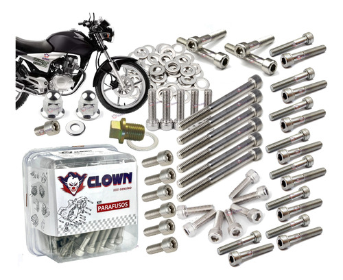 Clown Allen Inox Kit 51 Parafusos Motor Fan 150 2009-16 B2i