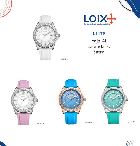 Reloj Mujer Loix® L1179-1 Blanco Con Bisel Plateado, Blanco