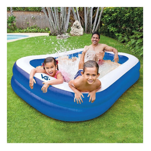 Piscina Inflável retangular VG Plus 12021 de 150cm x 110cm x 50cm 302L azul