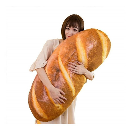 Imagem 1 de 6 de Engraçado 3d Simulação De Pão Forma Travesseiro Macio Almofa