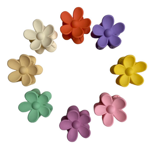 8pcs Clips Para Cabello Forma De Flores En Distintos Colores