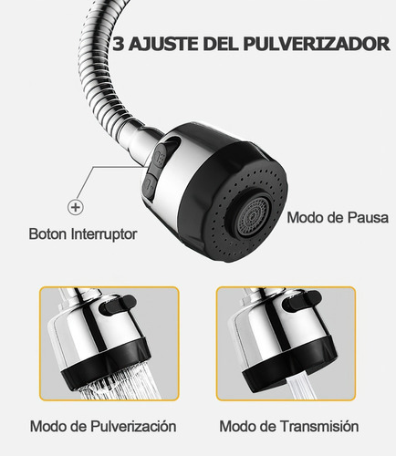 Solvex Mezcladora Para Fregadero, Grifos De Cocina, Sp-80062 Color Plateado