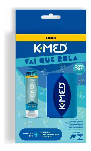 Kit K-med Lubrificante Íntimo 50g + Preservativo Com 8 Un