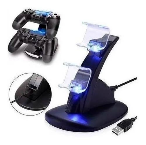 Base Dock Doble Cargador Stand Control Joystick Play 4 Ps4