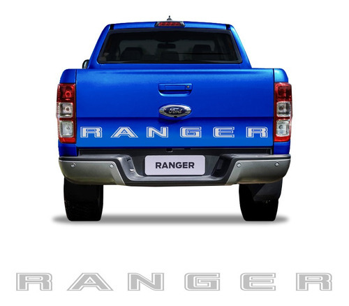 Faixa Traseira Ford Ranger 2020/2022 Adesivo Caçamba Prata