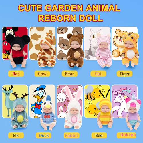 Minimuñecas Reborn Baby Dolls Gulymna, 10 Unidades Con Ropa