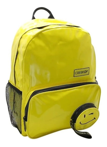 Mochila Smile Amarilla 16'' Espalda Urbana Cresko Color Amarillo