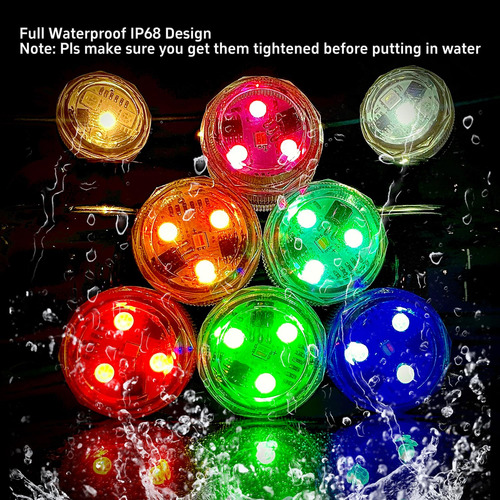 Paquete De 10 Mini Luces Led Sumergibles Pequeñas
