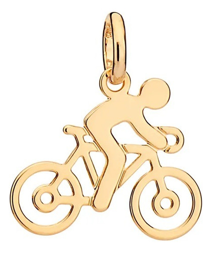 Pingente  De Folheado Ouro 18k Rommanel Catalogo Unissex Y Desenho Do Bike Com 23cm De Diâmetro - 20cm De Comprimento Dourado Liso