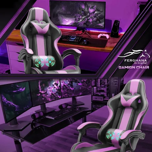 Silla De Juego Ferghana Púrpura Ergonómica Ajustable