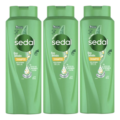 3 Shampoo Sedal Rizos Definidos 620ml