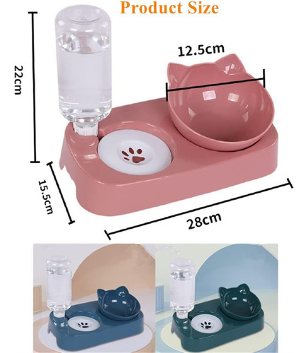 Juego De Cuenco De Comida Para Mascotas Y Botellas De Agua,