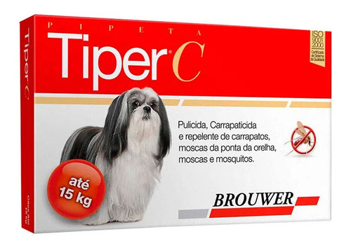 Tiper C Cães Até 15kg Brouwer Antipulgas Mosca Orelha