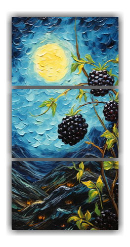 30x60cm Cuadros Blackberry Fruit Starry Night En Decocuadros