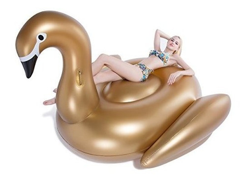 Jasonwell Gigante Inflable Golden Swan Pool Float Inflatable