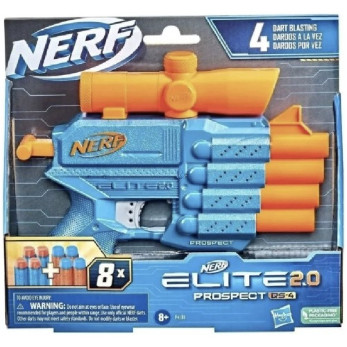 Nerf Elite 2.0 Prospect Qs-4 Lanzador Con 8 Dardos +8años