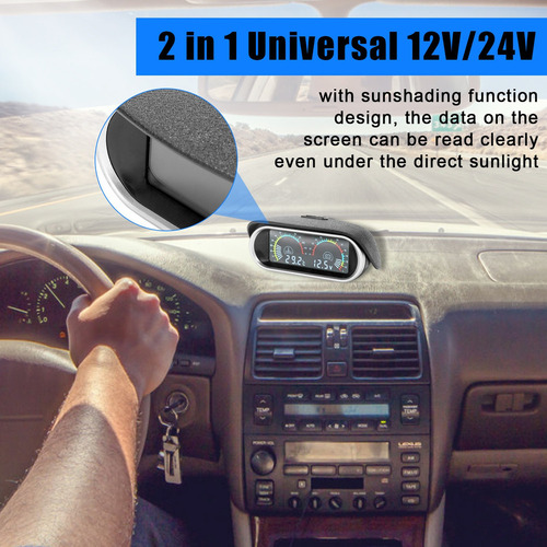 2 En 1 Coche Digital De Cristal Líquido Lcd Universal