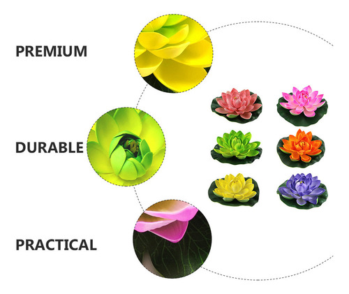 - Flores De Loto Flotantes, Hojas De Loto Artificiales, 6