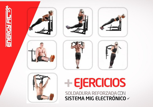 Barra Dominadas Desmontable Pared Multifuncional 300k Reforzada Triple Energy Fit