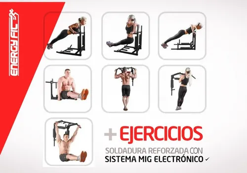 Barra Dominadas Desmontable Pared Multifuncional 300k Reforzada Triple  Energy Fit