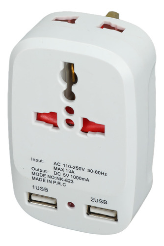Adaptador De Viaje Convertidor Universal Enchufe De