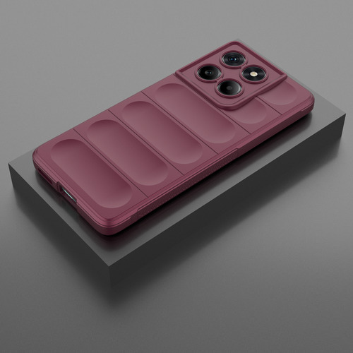 Funda Para Moto Edge 60 Fusion Case Uso Rudo Soft Silicone Rojo Vino Non-slip