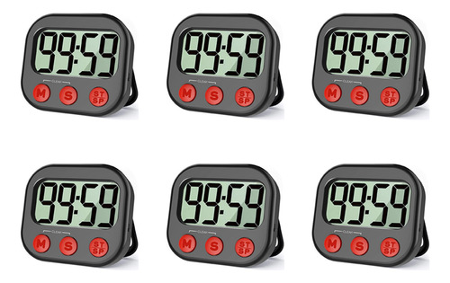 6 Temporizadores De Cocina, Cronómetro Visual Digital, Reloj