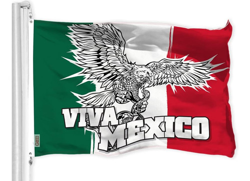 G128 Bandera De México Viva México | 3x5 Pies | Poliéster 15