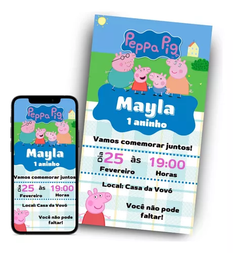 Peppa Pig Casa Convite Digital