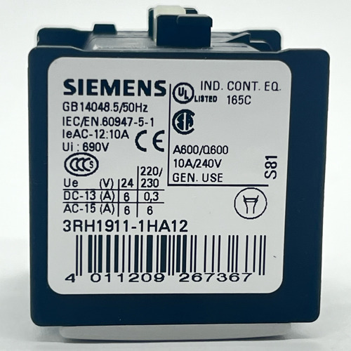 Bloque De Contactores Aux. 3rh1911-1ha12 - Siemens Sirius