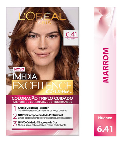 Kit Tintura L'Oréal  Tintura Imedia 6.41 Marrom tom 6.41 marrom