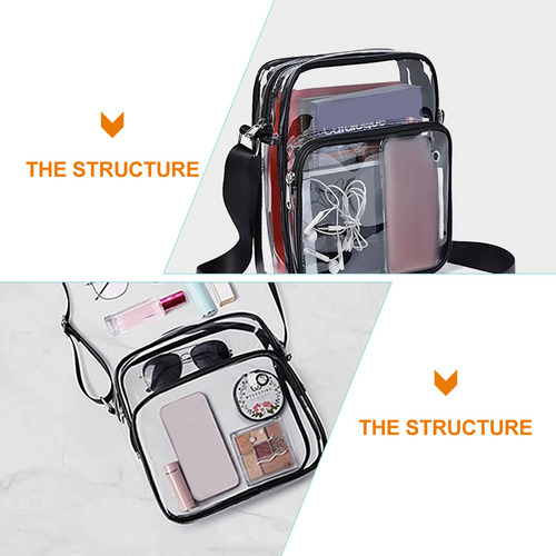 Bolso Femenino De Pvc Transparente, Ligero, Bolso De Hombro