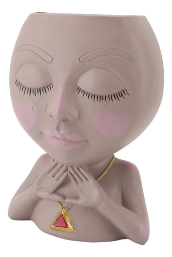 Maceta Face Macetero De Resina Para Mujer, Multiusos