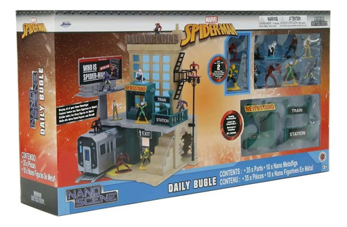 Spiderman Nano Scene Marvel Metal Metalfigs Estacion Tren