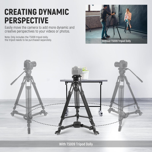 Photography TriPod Dolly Neewer Ts009 W/ Rubber Wheels 15kg