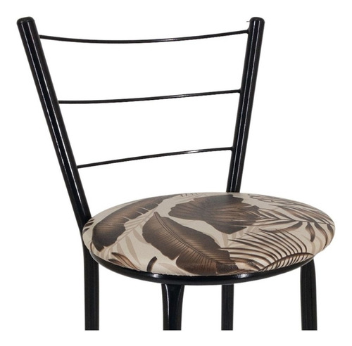 Imagem 3 de 5 de Banqueta Cadeira Média 60cm Cozinha Balcão Assento Floral