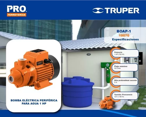 BOMBA AGUA PERIFERICA 1 HP TRUPER 10070 Truper BOAP-1