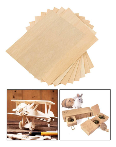 10x Hojas De Madera Sin Terminar, Tableros De Madera En