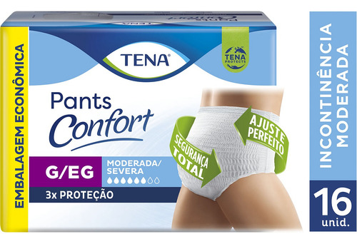 Fraldas para adultos descartáveis Tena  Descartável Pants Confort G/EG x 16 u