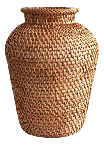 Vosarea Florero De Mimbre Vintage, Jarrón Tejido De Ratán, R
